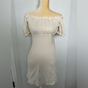 ASOS Off the Shoulder Cream lace dress